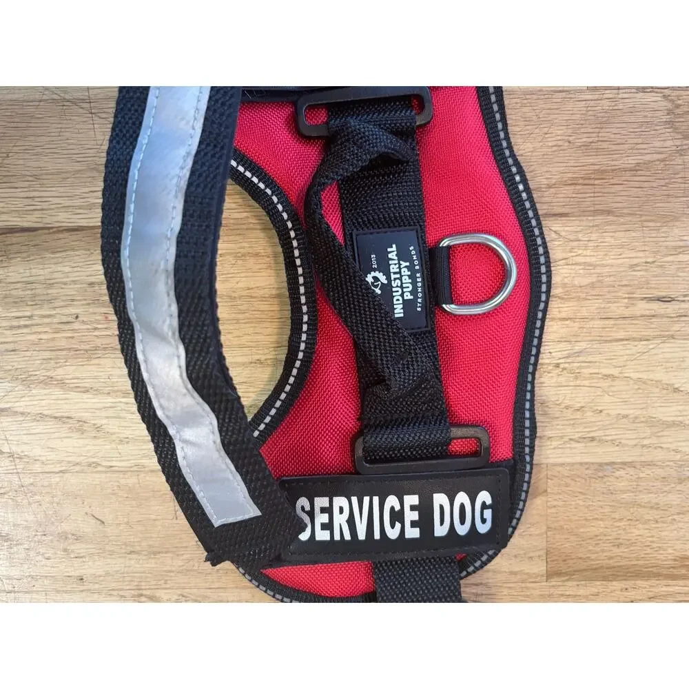NWOT Industrial Puppy Service Dog Red Harness Reflective PatcH, Size Small S